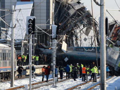 Turkish officials say at least nine are dead and dozens injured after a high-speed train crashed into another train in Ankara on Thursday.