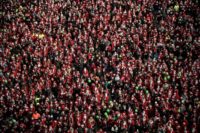 The Italian charity event "Papa Noel" in Turin, Italy, drew a record 20,000 Santas in red costumes and long white beards