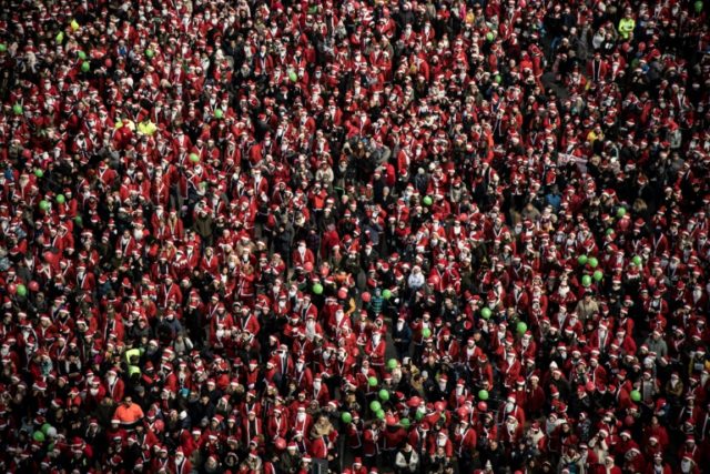 Santas rally for charity in Italy