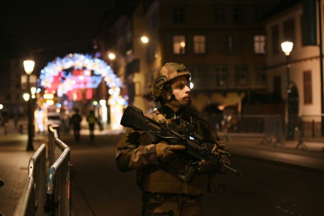 A soldier patrolling near the famed Christmas market in Strasbourg, which has become the latest French city to be hit by a suspected deadly terror attack Deadly terror attacks in France since 2015