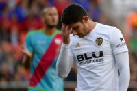 Valencia's Portuguese midfielder Goncalo Guedes (pictured November 2018), who joined from Paris Saint-Germain in the 2017 close-season, has been struggling with a pubalgia, commonly known as a sports hernia