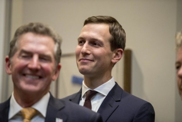 Trump Kushner Jim DeMint, Jared Kushner In this Nov. 14, 2018, file photo, President Donald Trump's White House senior adviser Jared Kushner, right, smiles as former Sen. Jim DeMint of the Heritage Foundation, left, applauds as President Donald Trump recognizes Kushner as he speaks about H. R. 5682, the "First Step Act" in the Roosevelt Room of the White House in Washington, which would reform America's criminal justice system. Kushner is being credited for helping to spearhead what could be the first major bipartisan legislative success of the Trump era: a first in a generation criminal justice reform bill that is expected to pass as soon as this week. (AP Photo/Andrew Harnik, File) The Associated Press