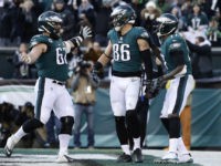 The Latest: Eagles' Zach Ertz sets record for catches