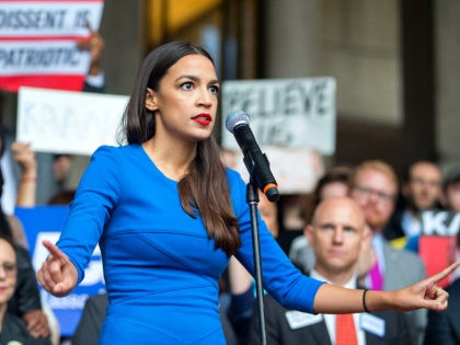 BOSTON, MA - OCTOBER 01: New York Democratic congressional candidate Alexandria Ocasio-Cor