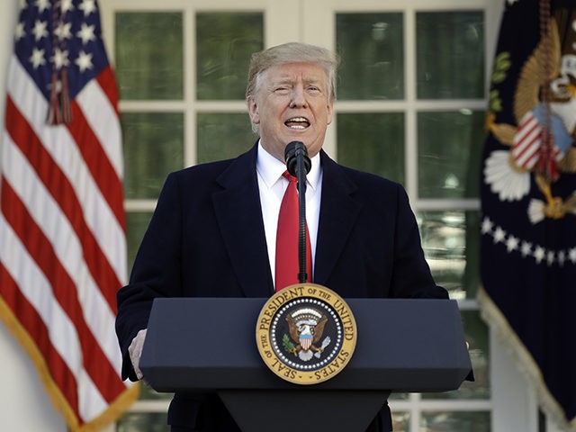 President Donald Trump speaks in the Rose Garden of the White House, Friday, Jan 25, 2019, in Washington. (AP Photo/Evan Vucci)