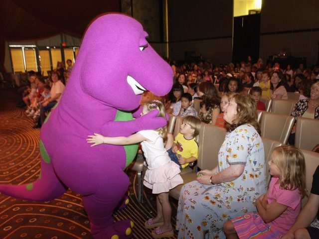 Barney the Purple Dinosaur and children