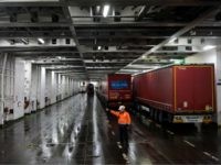 Calais DOVER, ENGLAND - MARCH 05: Lorry drivers are guided as they board a ferry to Calais at the port of Dover on March 5, 2018 in Dover, England. The haulage industry faces an uncertain future while Brexit negotiations between the British government and the European Union continue. Many in the …