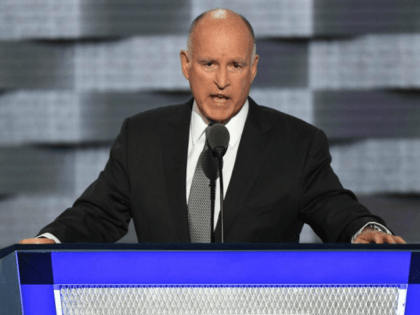 California Governor Jerry Brown addresses speaks at the Democratic National Convention at the Wells Fargo Center in Philadelphia on July 27, 2016. File Photo by Pat Benic/UPI
