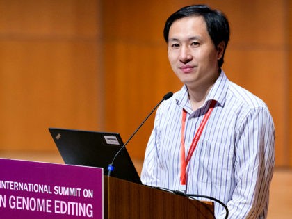 Chinese scientist He Jiankui speaks at the Second International Summit on Human Genome Editing in Hong Kong on November 28, 2018. (Photo by Anthony WALLACE / AFP) (Photo credit should read ANTHONY WALLACE/AFP/Getty Images)