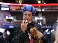 Colbertish1 Talk show host Stephen Colbert performs on the floor of the Republican National Convention at Quicken Loans Arena during a taping of his program, Sunday, July 17, 2016, in Cleveland. (AP Photo/Carolyn Kaster)