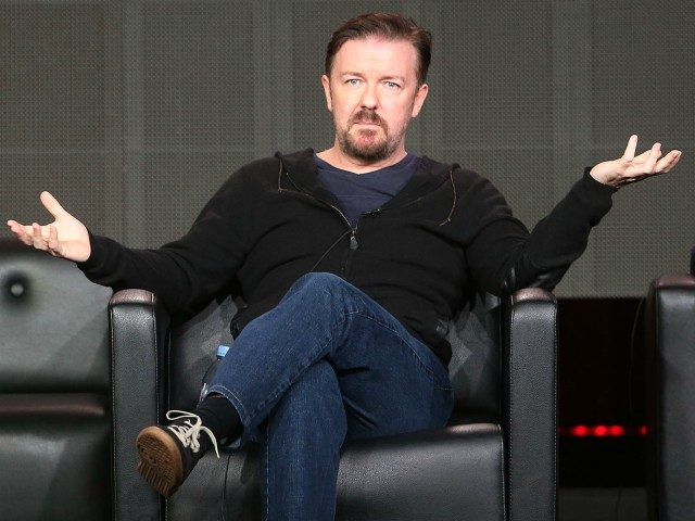 PASADENA, CA - JANUARY 09: Writer Ricky Gervais of the television show 'Derek' s