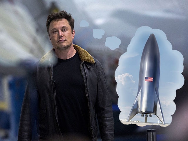 Elon Musk arrives to announce that Japanese billionaire Yusaku Maezawa will be the first p