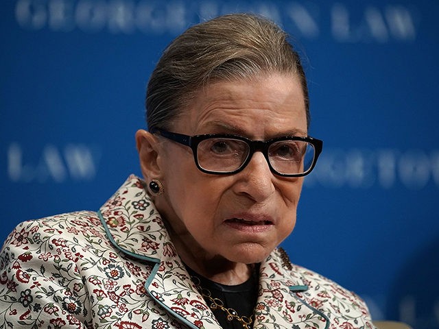 WASHINGTON, DC - SEPTEMBER 26: U.S. Supreme Court Justice Ruth Bader Ginsburg participates in a lecture September 26, 2018 at Georgetown University Law Center in Washington, DC. Justice Ginsburg discussed Supreme Court cases from the 2017-2018 term at the lecture. (Photo by Alex Wong/Getty Images)