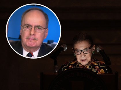 (INSET: Roger Simon) WASHINGTON, DC - DECEMBER 14: U.S. Supreme Court Justice Ruth Bader G