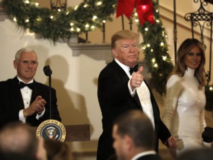 WASHINGTON, DC - DECEMBER 15: U.S. President Donald Trump with First Lady Melania Trump an