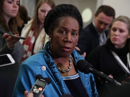 WASHINGTON, DC - DECEMBER 07: U.S. Rep. Sheila Jackson-Lee (D-TX) speaks to members of the media at a hallway of the Rayburn House Office Building where former Federal Bureau of Investigation Director James Comey testifies to the House Judiciary and Oversight and Government Reform committees on Capitol Hill December 07, …