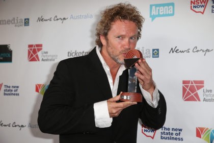 SYDNEY, AUSTRALIA - AUGUST 18: Craig McLachlan poses with the award for Best Actor in a M