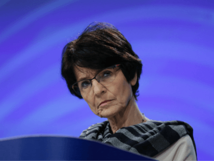 European Union Commissioner for Employment, Social Affairs, Skills and Labour Mobility Marianne Thyssen speaks during a press conference at the European Commission Headquarters in Brussels on March 7, 2018. The EU will set out plans to strike back against US President's threatened steel and aluminium tariffs, with flagship US products …