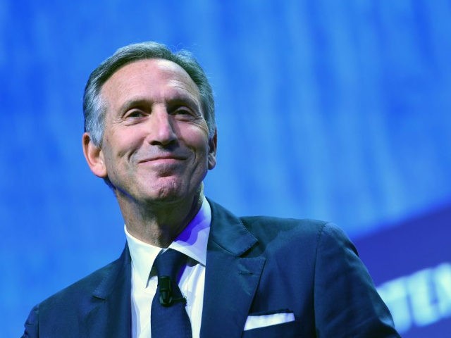 Starbucks' Executive Chairman, Howard Schultz delivers a speech during the openning ceremo