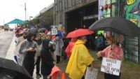 Picket line at teachers strike (Joel Pollak / Breitbart News)