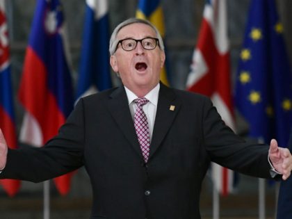 TOPSHOT - President of the European Commission Jean-Claude Juncker arrives for a special m