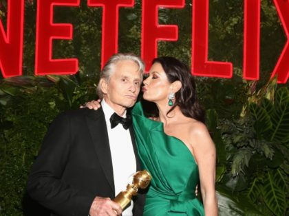 Michael Douglas and Catherine Zeta-Jones at the Netflix Golden Globes party