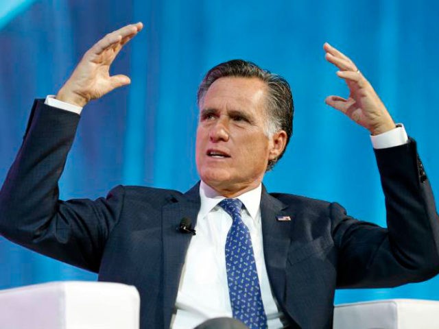 In this Jan. 19, 2018, file photo, former Republican presidential candidate Mitt Romney sp