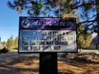 Pastor Justin Hoke, who led Trinity Bible Presbyterian Church in Weed, California, is without a job after he posted a sign outside his church on December 31 stating, “Bruce Jenner is still a man. Homosexuality is still a sin. The culture may change. The Bible does not.”