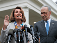 House Democratic leader Nancy Pelosi of California, left, the House Speaker-designate, and Senate Minority Leader Chuck Schumer, D-N.Y., speak to the media after meeting with President Donald Trump, Wednesday, Jan. 2, 2019, on border security at the White House in Washington.
