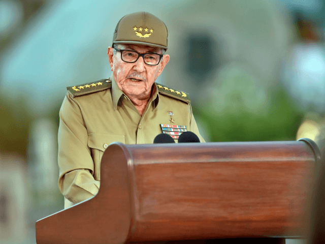 he First Secretary of the Cuban Communist Party, Raul Castro, gives a speech on January 1,