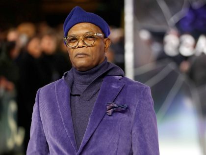 US actor Samuel L Jackson poses on arrival for the European premiere of Glass in central L