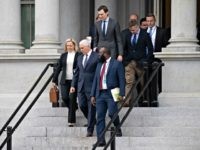 Shutdown Meeting Homeland Security Secretary Kirstjen Nielsen, left, Vice President Mike Pence, White House legislative affairs aide Ja'Ron Smith, followed by White House Senior Adviser Jared Kushner, and others, walk down the steps of the Eisenhower Executive Office building, on the White House complex, after a meeting with staff members of House …