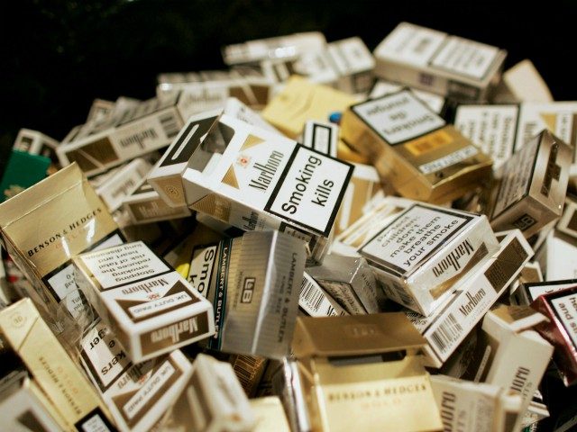 LONDON - JANUARY 04: A detail view of a pile of smoking materials at a photocall to mark t