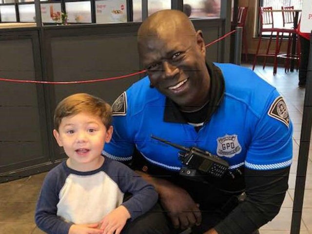 Terence Brister, a South Carolina police officer, found a friend in a boy at a local Chick
