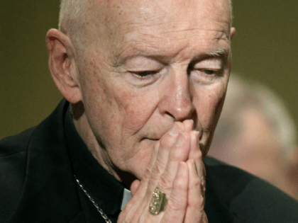 In this Nov. 14, 2011 file photo, Cardinal Theodore McCarrick prays during the United States Conference of Catholic Bishops' annual fall assembly in Baltimore. Recent revelations of sexual misconduct and cover-up in the U.S. Catholic Church have revived the sense of betrayal that devastated the American church's credibility after the …