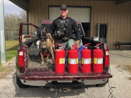 Fayette County Sheriff's Office Sgt. Randy Thumann and his K-9 partner Kolt seized $3.6 million in meth during a traffic stop in Texas. (Photo: Fayette County Sheriff's Office)