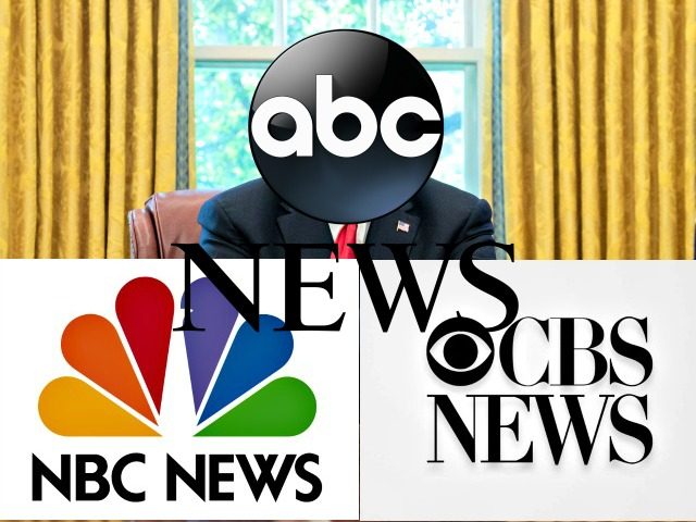 Trump Oval Hidden by Network Logos