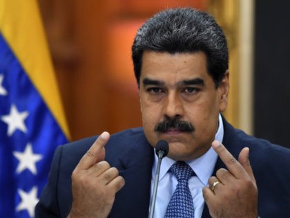 Venezuela's President Nicolas Maduro speaks during a press conference, where he warne