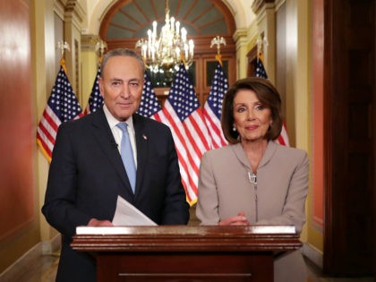 WASHINGTON, DC - JANUARY 08: Speaker of the House Nancy Pelosi (D-CA) (R) and Senate Minor