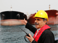 iran oil exports A picture taken on March 12, 2017, shows an Iranian tanker and a South Korean (R) tanker docking at the platform of the oil facility in the Khark Island, on the shore of the Gulf. / AFP PHOTO / ATTA KENARE (Photo credit should read ATTA KENARE/AFP/Getty Images)