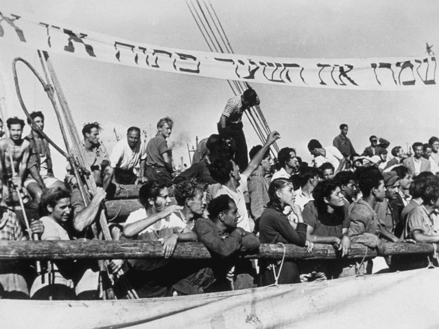 17th June 1946: The 'Haviva Reik', a small ship containing some 450 Jewish refugees, on ar