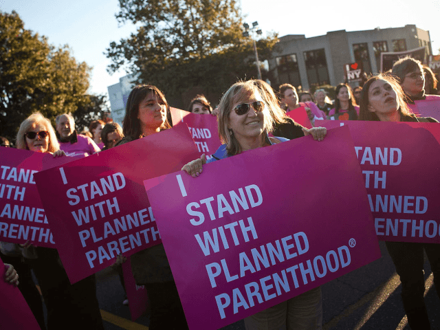 HEMPSTEAD, NY - OCTOBER 16: Women protest for continued funding of Planned Parenthood outs