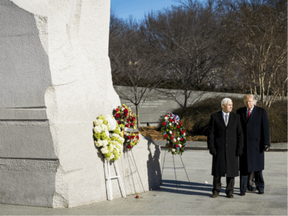 President Donald Trump and Vice President Mike Pence visit the Martin Luther King Jr. Memo
