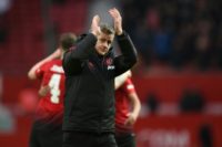 Ole Gunnar Solskjaer applauds the crowd at Old Trafford after his Manchester United side beat Reading 2-0 in the third round of the FA Cup on Saturday