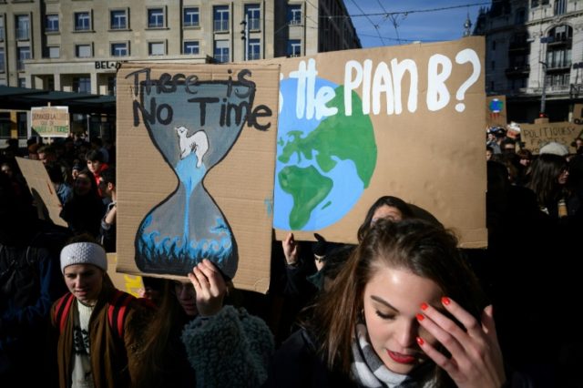 'Make love, not CO2': Swiss students march for climate action
