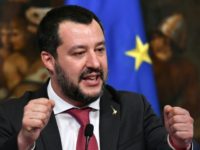 Italy's Interior Minister and deputy PM Matteo Salvini gestures as he speaks during a press conference in Rome January 17, 2019 Salvini says Italy-France train 'must go ahead'