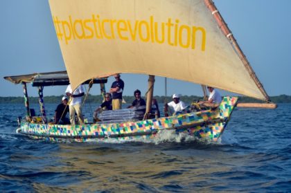 Plastic dhow sails Kenya coast to highlight waste crisis