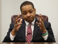 Justin Fairfax Virginia Lt. Gov. Justin Fairfax speaks during an interview in his office at the Capitol in Richmond, Va., on Saturday, Feb. 2, 2019. Fairfax answered questions about the controversial photo in Gov. Ralph Northam's yearbook page. (AP Photo/Steve Helber)