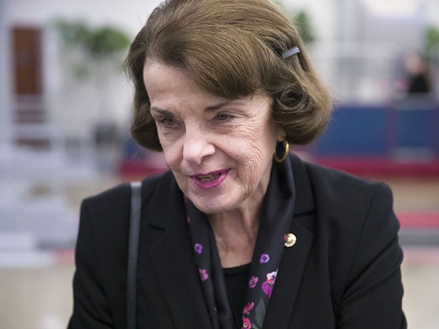 Sen. Dianne Feinstein, D-Calif., speaks with a reporter on Capitol Hill, Tuesday, Feb. 5,