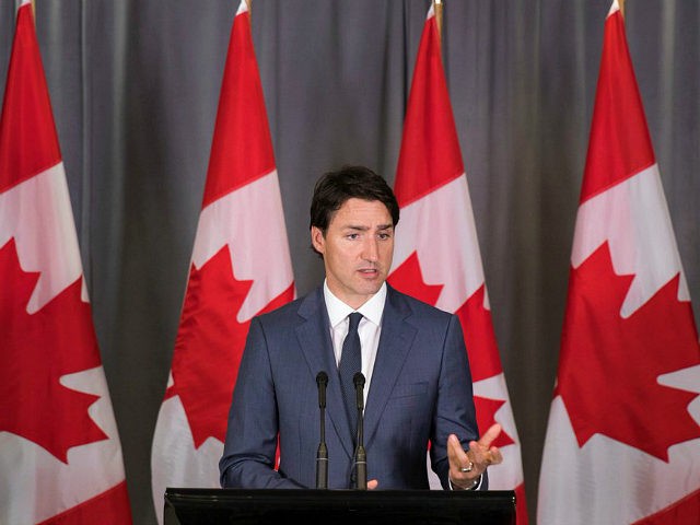 NEW YORK, NY - MAY 17: Canadian Prime Minister Justin Trudeau speaks during a news confere